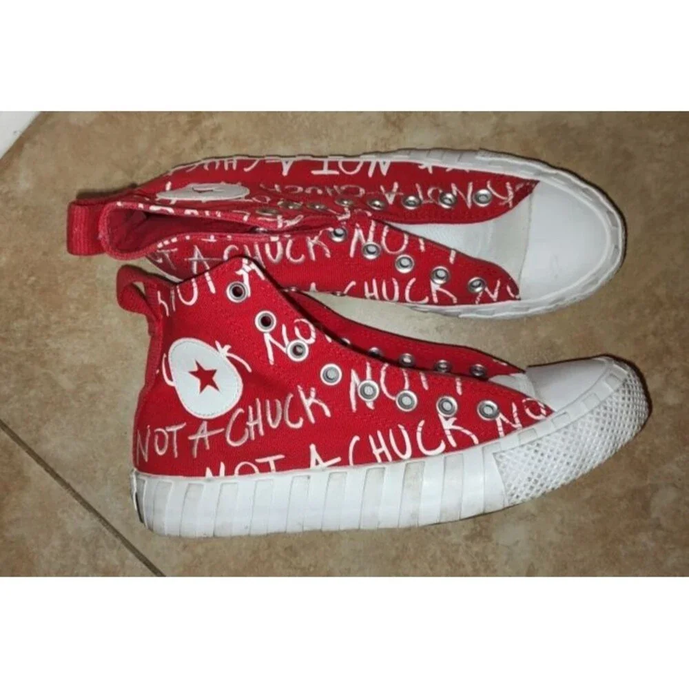 Men's Converse UNT1TL3D High Top Not A Chuck Red White Sneakers Size 7